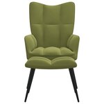 vidaXL Chaise de relaxation avec tabouret Vert clair Velours