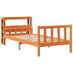 vidaXL Cadre de lit avec tête de lit cire marron 75x190 cm bois de pin