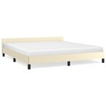 vidaXL Cadre de lit avec tête de lit Crème 180x200 cm Similicuir