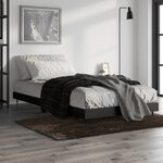 vidaXL Cadre de lit sans matelas noir 100x200 cm bois d'ingénierie