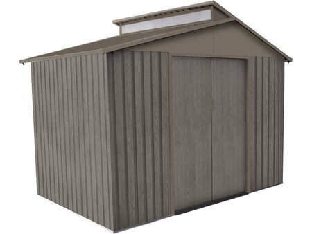 Abri jardin métal "Bois vieilli 9363" - 5 44m² - 282 x 193 x 222 cm - Gris