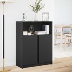 vidaXL Buffet avec LED noir 77x34x100 cm bois d'ingénierie