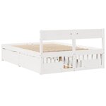vidaXL Cadre de lit sans matelas blanc 140x190 cm bois de pin massif
