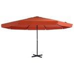 vidaXL Parasol d'extérieur avec mât en aluminium 500 cm terre cuite