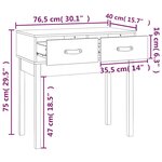 vidaXL Table console Noir 76 5x40x75 cm Bois massif de pin