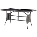 vidaXL Table de jardin Gris 140x80x74 cm Résine tressée