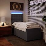 vidaXL Sommier à lattes de lit avec matelas Gris 100x200 cm Similicuir