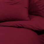 vidaXL Ensemble de housse de couette Bordeaux 140x200 cm Coton