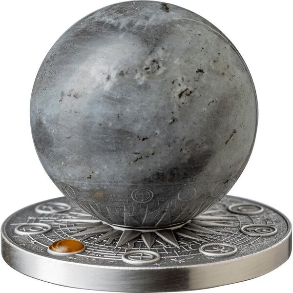Pièce de monnaie en Argent 10 Cedis g 62.2 (2 oz) Millésime 2025 Solar System MOON