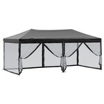 vidaXL Tente de réception pliable avec parois Noir 3x6 m