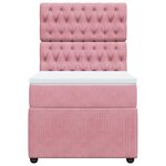 vidaXL Sommier à lattes de lit avec matelas Rose 90x200 cm Velours