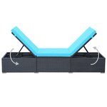 vidaXL Chaise longue avec coussin Résine tressée Noir