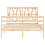 vidaXL Cadre de lit avec tête de lit 140x200 cm bois massif
