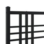 vidaXL Cadre de lit métal avec tête de lit noir 140x190 cm
