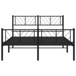 vidaXL Cadre de lit métal avec tête de lit/pied de lit noir 120x190 cm