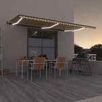 vidaXL Auvent automatique capteur de vent LED 600x350cm Jaune et blanc