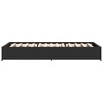 vidaXL Cadre de lit noir 90x190 cm bois d'ingénierie et métal