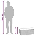 vidaXL Repose-pied de jardin et coussin Marron 70x70x30 cm Poly rotin