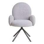 Chaise pivotante en bouclé blanc avec pieds gris