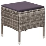 vidaXL Chaise et tabouret d'extérieur et coussins Résine tressée Gris