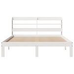 vidaXL Cadre de lit avec tête de lit blanc 150x200 cm bois pin massif