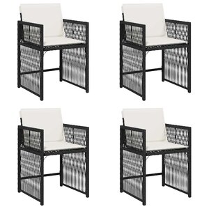 vidaXL Chaises de jardin lot de 4 avec coussins noir résine tressée