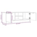 vidaXL Meuble TV Blanc 102x35x36 5 cm Bois d'ingénierie
