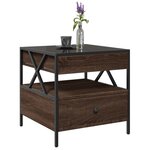 vidaXL Table basse avec LED Infinity chêne marron 50x50x51 cm