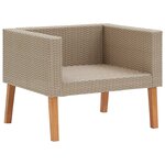 vidaXL Salon de jardin 4 Pièces avec coussins Résine tressée Beige