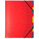 Trieur Agrafé Avec Élastiques 12 Compartiments - Couleurs Assorties - X 8 - Exacompta