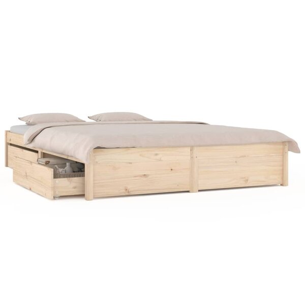 vidaXL Cadre de lit avec tiroirs 180x200 cm Super King