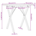 vidaXL Table à manger cadre en X 80x50x75 5cm bois de pin massif fonte