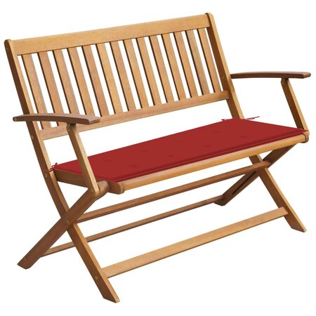 vidaXL Banc de jardin avec coussin 120 cm Bois d'acacia massif