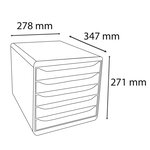 Module De Classement Big Box Plus 5 Tiroirs Iderama - Framboise Brillant - Exacompta