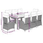 vidaXL Ensemble à manger de jardin 9 Pièces coussins gris résine tressée