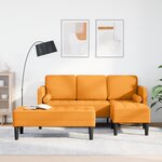 vidaXL Ensemble de Canapés 2 Pièces avec Coussins en Tissu Jaune Foncé