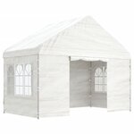 vidaXL Belvédère avec toit blanc 4 08x2 23x3 22 m polyéthylène