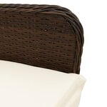 vidaXL Chaise inclinable de jardin avec coussins marron résine tressée