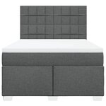 vidaXL Sommier à lattes de lit avec matelas Gris foncé 140x190cm Tissu