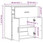 vidaXL Buffet blanc 60x31x70 cm bois d'ingénierie