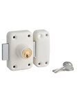 THIRARD - Verrou double entrée Apache pour porte d'entrée  cylindre 40mm  acier  3 clés  époxy blanc