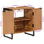 vidaXL Armoire de salle de bain bois massif d'acacia et fer