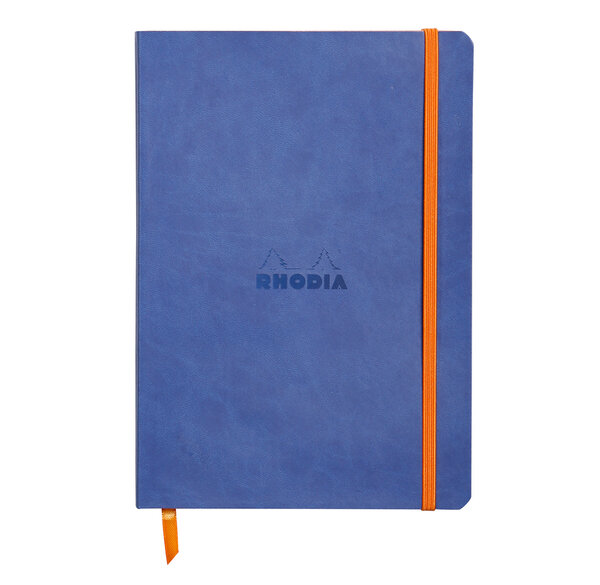 RHODIARAMA carnet souple SAPHIR A5 ligné 160p pap ivoire Clf 90g ferm. élast. CLAIREFONTAINE