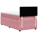 vidaXL Sommier à lattes de lit avec matelas Rose 100x200 cm Velours