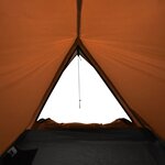 vidaXL Tente de camping 2 personnes gris et orange imperméable