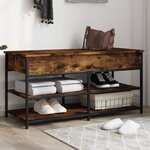 vidaXL Banc à chaussures chêne fumé 100x42 5x50 cm bois d'ingénierie