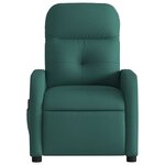vidaXL Fauteuil de massage inclinable électrique Vert foncé Tissu