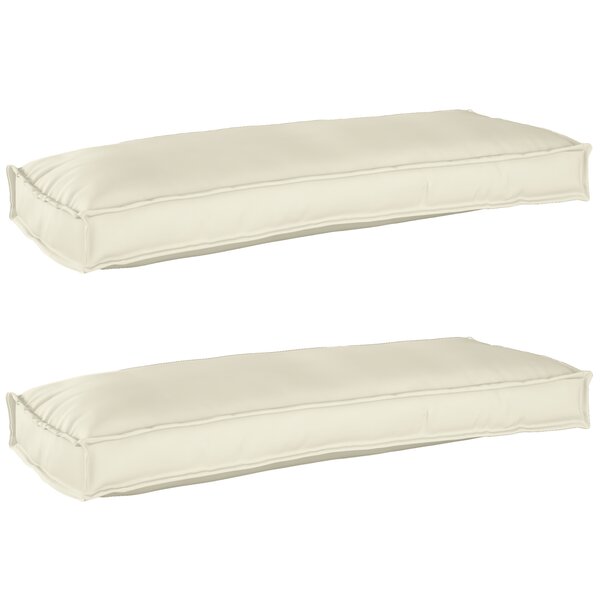 vidaXL Coussins de palette pour banc 2 Pièces Crème 100x40x8 cm Tissu Oxford
