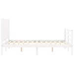 vidaXL Cadre de lit avec tête de lit blanc 140x190 cm bois massif