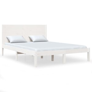 vidaXL Cadre de lit Blanc Bois de pin massif 140x200 cm